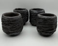 Cooled Lava - Handcrafted ceramic tealight holder - set of 4