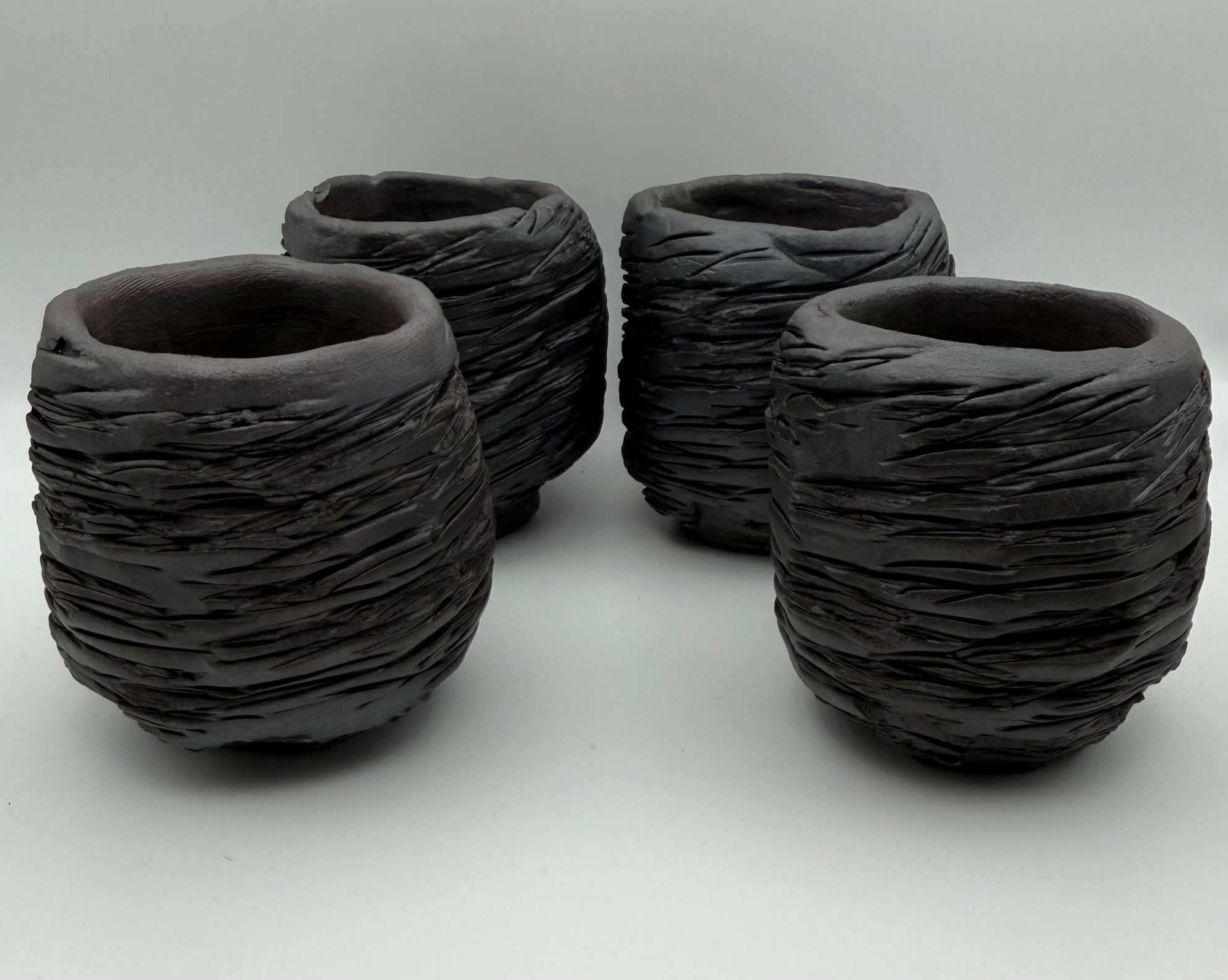 Cooled Lava - Handcrafted ceramic tealight holder - set of 4